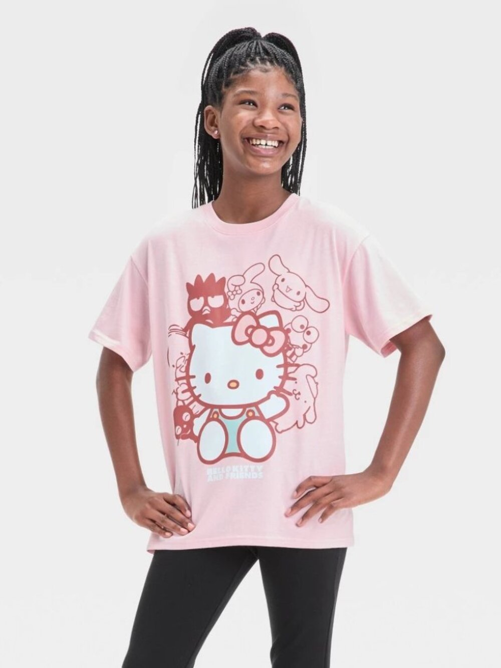 Girls Hello Kitty and Friends Oversized Graphic T-Shirt - Art Class Pink L
